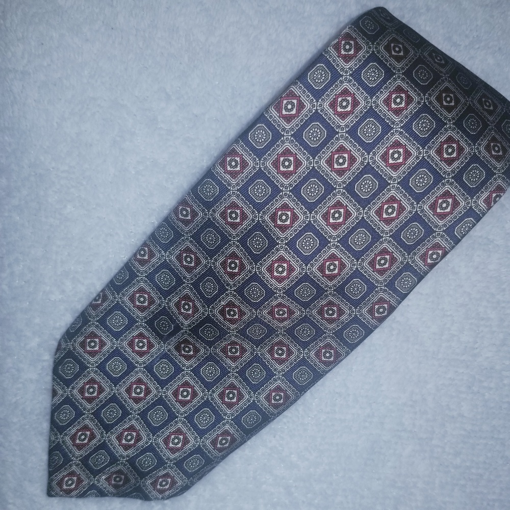 Oscar de la Renta Blue/Red/Gray Tie 58L 3W